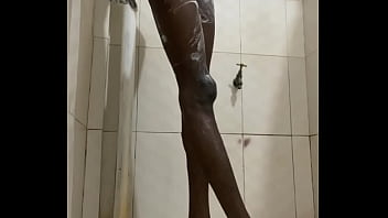 Stroking my dick in the shower