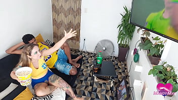 Brazilian loses her ass betting on the Word Cup and wins 2 anal creampie- 0% pussy