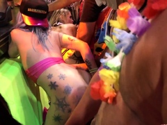 Busty amateur girlfriend group sex with facials