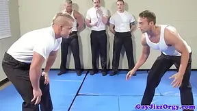 Muscle Jock Assfucked In Group Before Body Cumshot