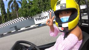 ”Go karting & fucking with adorable amateur Thai teen with a sexy ass”