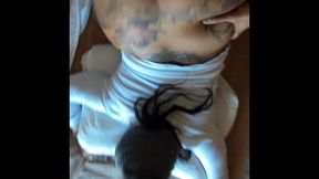 ebony snowboarder in doggystyle