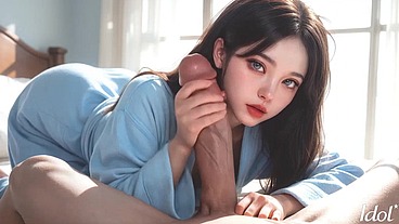 Caught my 18yo stepsister coming out of the shower with my big erect cock [AI Generated]