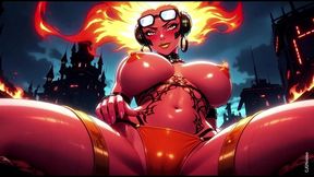 hot demon in fire sexy pose (ai animation)