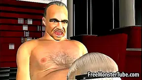 Blonde Bombshell Rides The Godfather Hard in Steamy 3D Encounter