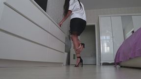 SEXY Secretary stay on top of shoes