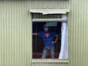 Daring masturbation by the window with cumshot