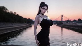 i cornered this сute girl under the bridge on the waterfront and fucked her tight pussy hard in the sunset [ai]