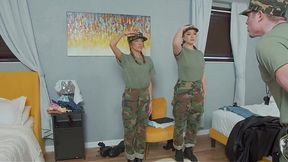 Strict Commander Free-uses His Lovely Sexy Sergeants In the Female Military Camp