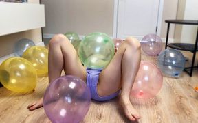 I Do Fitness with Balloons. My Coach Showed Me a Couple of Exercises