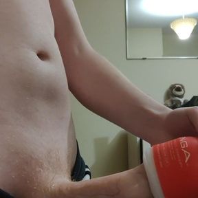 guy masturbates using tenga