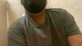 Struggling to go at gas station bathroom