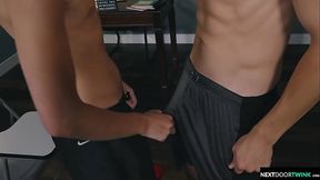 Cocky Jock Rails Tennis Rival Twink - Trevor Harris, Cameron Neuton - NextDoorTwink