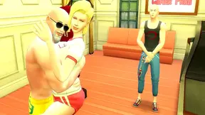 Roshi Tempts Android 18 in Forbidden Heat While Her Lover Watches Helplessly
