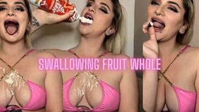 Whole Fruit Swallowing Challenge and Burping
