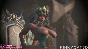 Qiyana Bouncing Her Ass on a Sex Toy [KINKYCAT3D]