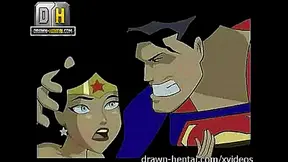 Superman Pleases Wonder Woman With Anal, Blowjob & Creampie Facial
