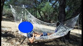 Amateur Gay Man Wanks Relaxingly in Hammock Outdoors