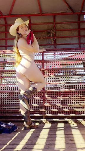 Redhead Cowgirl Slow Strips Teasing You with Naked Body Smelling Panties Tasting Pussy