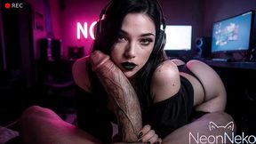 a very horny alt-streamer fucks her boyfriend during a live stream [ai]