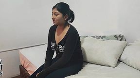 horny amateur slut Kiomi shows up for her first fuck on camera