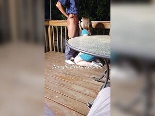 BBC Cucks Spouse Outside on Deck