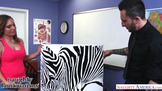 Horny college chick Tiff Bannister fucks her art teacher - Naughty America