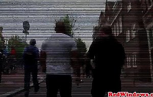 Amsterdam slut doggystyled and jizzed on tits