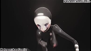 Puppet's big tits blowjob in FNAF hentai by ams comic