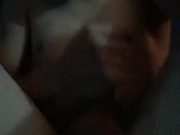 Undressing and playing with uncut cock