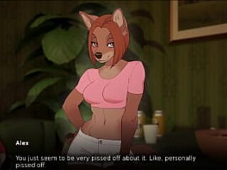 Furry Student Gets Guidance From Busty Young Teacher At Party