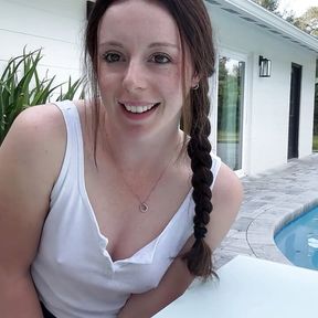 Step Sis Brings Her Vibrator Out to the Pool and Convinces You to Cum Together in Secret