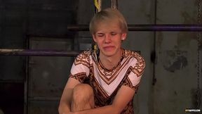 Twink Sky Heet throated after bondage anal play