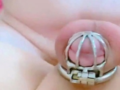 Sissygasm - Cumming in Chastity, a Twink's Anal Adventure