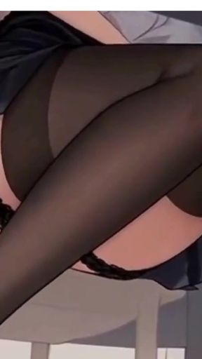 Waifu Anime Secret Tease Under the Table - Naughty Thigh Play and Seductive Roleplay   Clip 1
