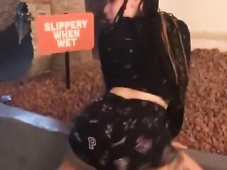 Twerking outside the Hotel