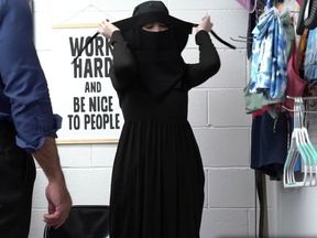 Cute religious teen Delilah Day was hiding stuff under the hijab