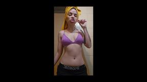 Just out of the shower washing my teeth and tongue