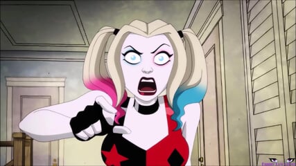 sexy blonde HARLEY QUINN ballbusting old man, father kick in the balls