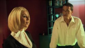 Sexy MILF moans while getting fucked from behind on a table