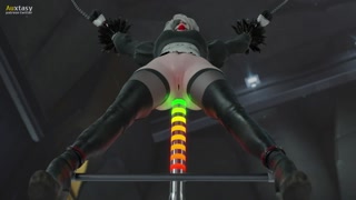 2B fucked in the ass by fucking machine