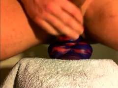 amateur Anal sex toy fun with flint the bad dragon !