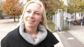 Huge facial for a top-class blonde German doll