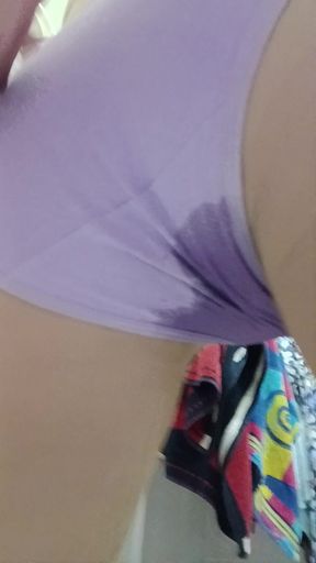 Peeing in pink panties