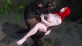 Werewolf Stretches Redhead Babes Pussy Heavy Warrior By The River 3.5