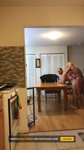 TS Becki Bottomz Fucking Man on Table