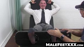 MaleFeetXXX.com - Gloves as the ultimate tickle tool for smooth feet fun