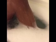 Bubble bath, no one to shower with