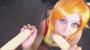 Misty Pokemon Double Blowjob. Facial