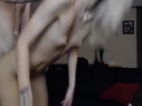 Blonde very sexy skinny girlfriend gets fucked on cam